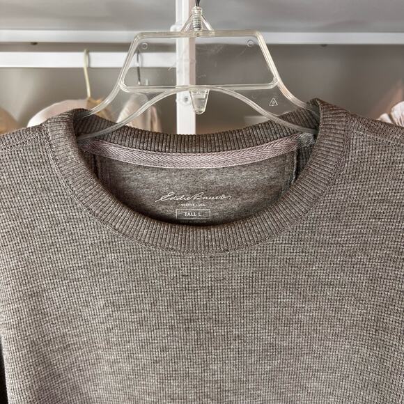 Eddie Bauer men's size Large Tall lightweight knit sweater, brown, casual #1740 - Picture 7 of 7